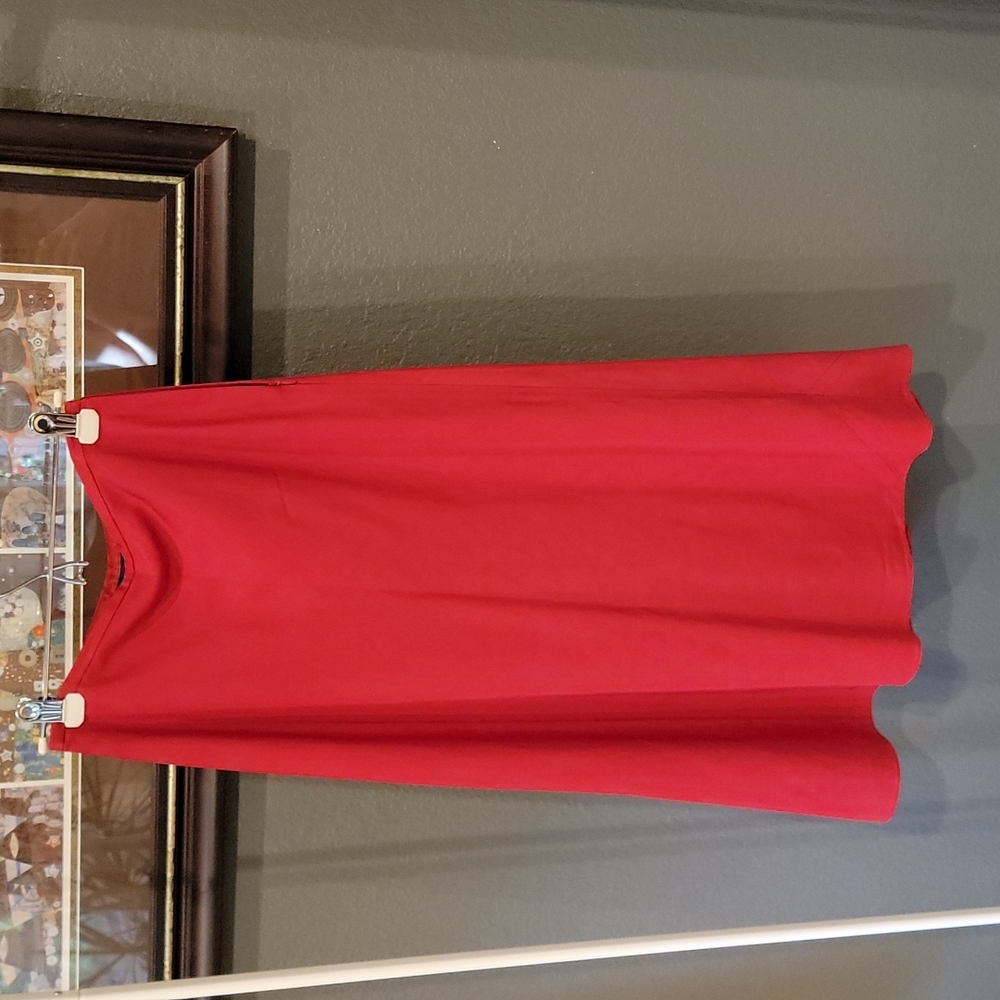 Ann Taylor. Petite red silk a line skirt.